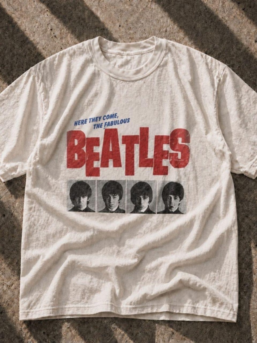 Gildan White Beatles Graphic Tee with Red Logo